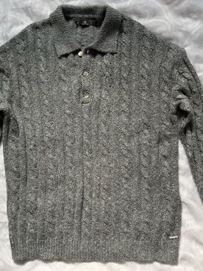 Volcom Men's Gray Cable Zip-Up Sweater